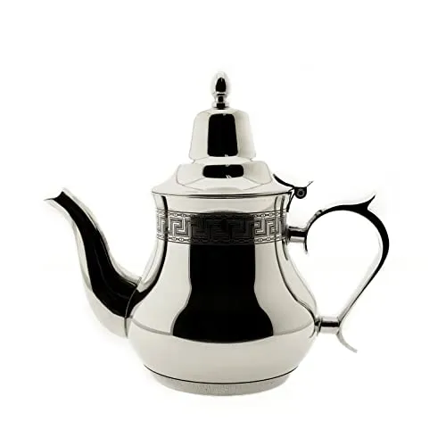 Edelstahl 1L Teekanne für Induktionsherd - Teekocher aus Edelstahl in Lebensmittelqualität, hitzebeständiger Griff und effizienter Verdickter Boden für gleichmäßiges Erhitzen, ideal für Küche, Cafeteria, Hotel oder Restaurant.