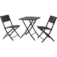 SVITA Balkonset Bistro-Set LIMA, 3-tlg., elegantes Design in Schwarz - Balkonmöbel-Set mit witterungsbeständigen Materialien, klappbaren Stühlen und einem praktischen Tisch – ideal für entspannte Stunden im Freien!
