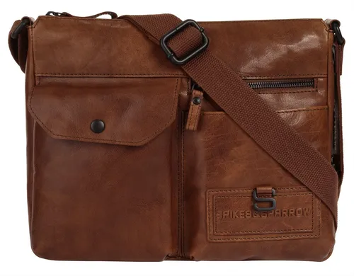 Spikes & Sparrow Umhängetasche Shoulder Bag Damen 021820 cognac - Elegante Umhängetasche aus 100% Rindleder mit praktischem Schlüsselanhänger und vielseitiger Fächeraufteilung für optimale Organisation. Ideal für den Alltag!
