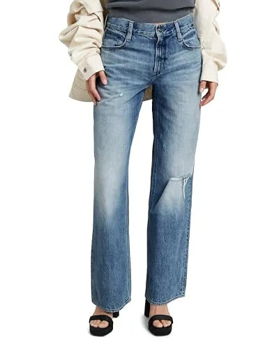 G-STAR Damen Judee Low Waist Loose Jeans Blau (Faded Denali Blue Destroyed D22889-D536-G565) 28W / 34L