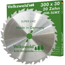 Volkswald Kreissägeblatt Volkswald ® HM-Kreissägeblatt SLWZ 300 x 30 mm Z= 20 Hartholz Leimholz, Echt Originale Volkswald® Made in Germany