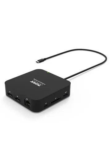 PORT connect USB-C 2X4K TRAVEL Dockingstation - Weiteres Notebook-Zubehör mit USB-C 3.1 Gen 2, 2 x DP für zwei 4K-Displays und 1GbE für schnelle Netzwerkverbindungen.