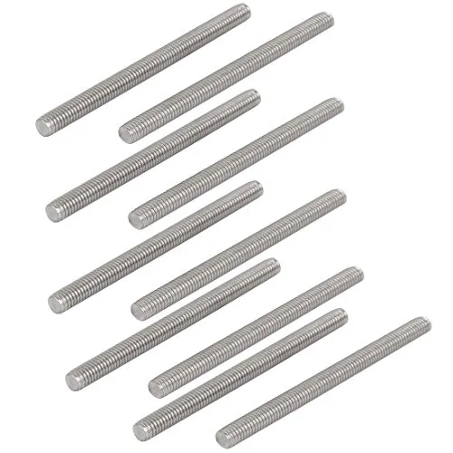 sourcing map 10 Stück Gewindestangen M6x80mm Edelstahl 304 Gewindestift Metrischem Vollgewinde Bar Gewindestäbe für Befestigung CNC-Werkzeugmaschinen 3D-Drucker Industrie Geräte