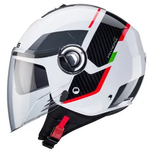 Caberg Riviera V4 X Geo Italia Jethelm schwarz, XS - Motorradhelm mit integriertem Sonnenvisier und herausnehmbarem Komfortfutter, ideal für sicheres Fahren mit Stil. Leicht und belüftet für optimalen Tragekomfort.