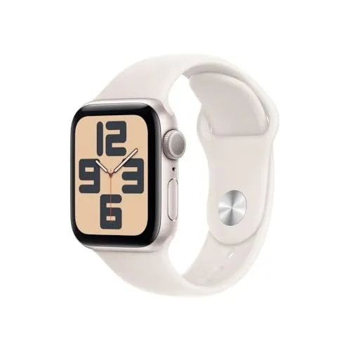 Apple Watch SE (2. Generation) GPS 40 mm - Sportliche Smartwatch in Polarstern mit Sturzerkennung und 3 Monate Apple Fitness+ kostenlos