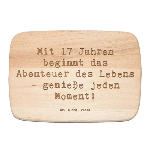 Frühstücksbrett Spruch 17. Geburtstag - Geschenk neue Erfahrungen Küchenbrett