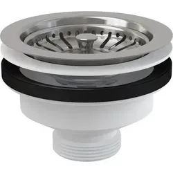 Alcadrain Ablaufventil für Spülbecken 6/4" mit Edelstahlgitter DN70 - Spülen - Hochwertiges Ablaufventil mit Edelstahlgitter und Flexiüberlauf, ideal für Spülbecken mit Überlauf. Temperaturbeständig bis 95°C für optimale Langlebigkeit.