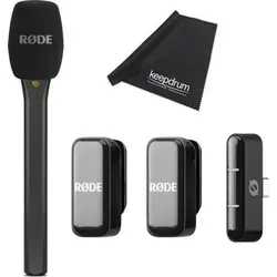 Rode Wireless Micro USB-C Interview Set - Kompaktes Funkmikrofonsystem - Das Rode Wireless Micro ist ein benutzerfreundliches Funkmikrofonsystem für Smartphones mit USB-C, ideal für Interviews und Vlogs. Mit zwei Mikrofonen, automatischer Pegelregelung und einer Reichweite von bis zu 100 m.