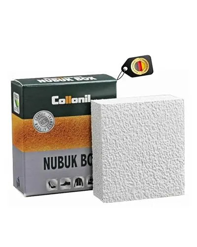 Collonil 7030 Nubuk Box - Farblos - Praktischer Moosgummi-Trockenreiniger mit Kreppauflage für schonende und effiziente Reinigung von Rauleder. Ein unverzichtbares Zubehör für Ihre Schuhpflege im heimischen Schuhregal.