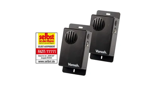 Vanish 2er-Spar-Set Mobiler Mardervertreiber TVT-1 - Sonstige, effektiver Schutz vor Mardern mit Schallwellen, ideal für Haus und Garten.