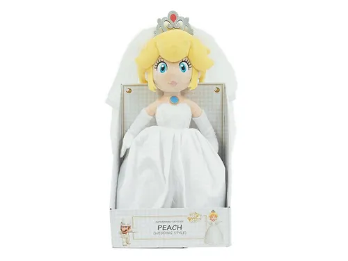 Sanei 75SM0082 - Super Mario Brothers Nintendo Peach Plüschfigur, 40 cm hoch im hübschen Brautkleid und offizielles Lizenzprodukt von Nintendo