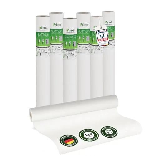 Veluxis® Premium Malervlies (6-St) – Überstreichbar & Rissüberbrückend - Entdecken Sie das Veluxis® Premium Malervlies für glatte Wände! Mit hoher Reißfestigkeit und einfacher Verarbeitung ist es ideal für Heimwerker und Profis. Erhältlich in zwei Grammaturen für individuelle Anforderungen.