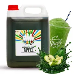 Rainbow Slush Sirup 5L AZO FREI | Apfel | Slushy Maker Konzentrat - Sirups für Slushy Maker, fruchtiges Apfelkonzentrat 1:5, ergibt 30 Liter Slush. AZO-frei, ideal für kinderfreundliche Getränke und hochwertige Qualität aus Deutschland.
