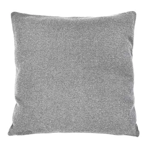 nielsen HOME Kissen Cato fein gestrickt, 50x50 cm, Hellgrau, 100% Baumwolle, Strick, Oekotex, Feinstrick, gemütlich modisch elegant, Dekokissen, Sofakissen, inkl. Füllkissen