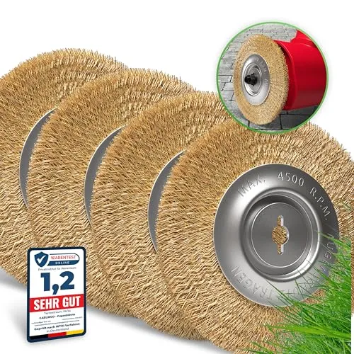 GARLINGO Fugenbürste 4er Set | Kompatibel mit Einhell Fugenbürsten - Effektives 4er Set Fugenbürsten für Einhell Modelle. Mit 10 mm Breite und robustem Messingdraht für gründliche Reinigung von Fugen ohne Beschädigung der Steine. Langlebig und zuverlässig für den Garten.