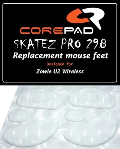Corepad Skatez PRO 298 Ersatz Mausfüße kompatibel mit Zowie U2 Wireless & Zowie FK2-DW Wireless & Zowie S2-DW Wireless & Zowie ZA13-DW Wireless