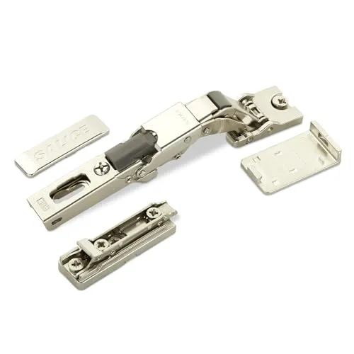 Salice Universalscharnier 110° für Glastüren - Schrank- und Möbelscharniere mit Schließautomatik und einfacher Montage durch speziellen Kleber. Ideal für Glastüren ohne Bohrung, moderne 3D-Einstellungen und inklusive Abdeckkappen.