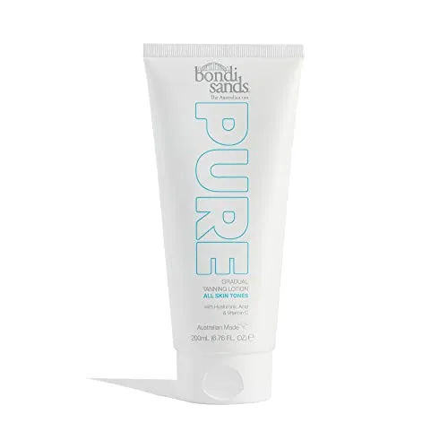 Bondi Sands Pure Gradual Tanning Lotion | feuchtigkeitsspendende Formel baut eine natürliche goldene Bräune auf, Hyaluronsäure und Vitaminen C + E, vegan und tierversuchsfrei | 200 ml