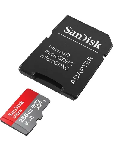 SanDisk microSDXC Ultra 256GB - Schneller Speicher für Ihr Smartphone - Speicherkarten für Android-Smartphones, A1-Performance für blitzschnelles Laden von Apps und Übertragungsraten bis zu 150 MB/s für effizientes Speichern und Teilen.