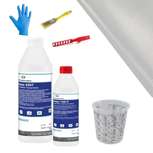 DD Composite Reparatur-Set für Auto, Boot und Motorrad – 700g Epoxidharz - Epoxidkleber für starke Reparaturen an Fahrzeugen, Booten und Motorrädern. Inklusive hochwertigem Zubehör für vielseitige Anwendungen und hohe Klebkraft.