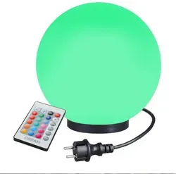 Kugelleuchte RGB Außenleuchte Ø 25cm mit Fernbedienung - Trendige Gartenlampe - Vielseitige Kugelleuchte für Garten und Terrasse, mit kratzfester, UV-beständiger Oberfläche. Inkl. RGB-Leuchtmittel und Fernbedienung für individuelle Farbgestaltung. Wetterfest und einfach zu reinigen.