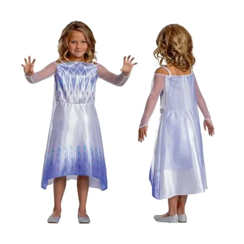 Disney Offizielles Standard Schneekönigin Elsa Kostüm Kinder, Elsa Dress Up für Mädchen, Halloween, Weihnachten, Kostüm, Outfit, Größe M