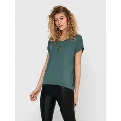 ONLY T-Shirt ONLMOSTER – T-Shirt mit melierter Optik und elastischem Material meliert, casual, lässig geschnitten, Viskosemischung, Rundhals grün L (40)