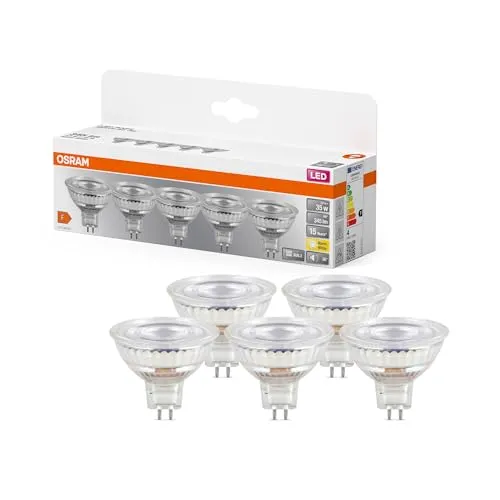 Osram GU5.3 Spot MR16 3,8 W Leuchtmittel - LED-Lampe mit GU5.3 Fassung, 10.000 Stunden Lebensdauer und warmweißem Licht (2.700 K) – ideal für Wohn- und Essbereiche.