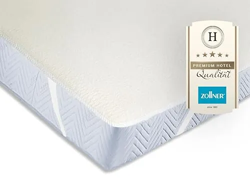 ZOLLNER 2er Set Matratzenschoner - Allergikerfreundlicher Topper mit Eckgummis - Matratzenauflagen für Allergiker, aus 100% Baumwolle, waschbar bis 95°C und mit rutschfesten Eckgummis für perfekten Halt und höchsten Komfort.