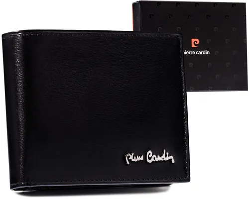 Pierre Cardin Klassische Herrengeldbörse aus Naturleder - Schwarz - Elegante Herren-Portemonnaie aus hochwertigem Echtleder mit RFID STOP System für sicheren Schutz Ihrer Karten. Mit mehreren Fächern für optimale Organisation von Bargeld und Dokumenten.