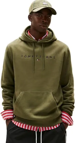 Tommy Jeans TJM REG LINEAR LOGO HOODIE EXT – Herren Hoodie mit Logo - Stylischer Herren-Hoodie von Tommy Jeans mit praktischer Kapuze und Kängurutasche. Der bequeme Schnitt und der weiche Sweatstoff bieten optimalen Tragekomfort für jeden Tag.