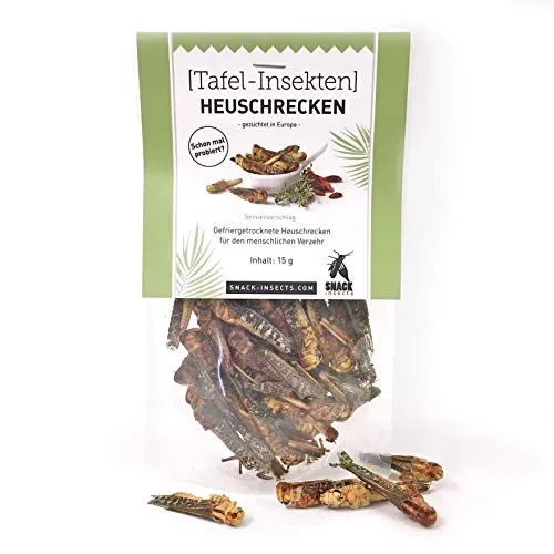 Heuschrecken - essbare Insekten von 'SNACK insects' - 15g feine Speise-Insekten zum Kochen und Essen