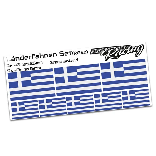 8x Länderfahnen Greece Flagge Aufkleber Glanz Auto Radsport Modell Racing R028