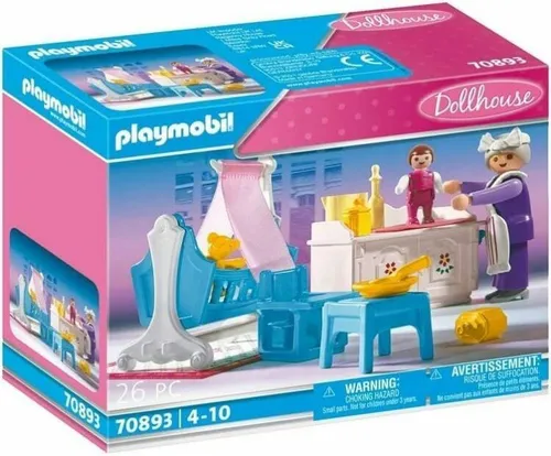 PLAYMOBIL 70893 Babyzimmer - Spielfigur Spielsets mit liebevoll gestalteten Möbeln und Accessoires, perfekt für fantasievolles Spielen und kreative Rollenspiele.