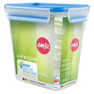 Emsa Clip&Close Frischhaltedose 1,5L - rechteckig - Die rechteckige Emsa Frischhaltedose mit 1,5L Volumen sorgt für optimale Frische Ihrer Lebensmittel. Dank der innovativen Dichtung bleibt alles sicher und frisch für den täglichen Einsatz.