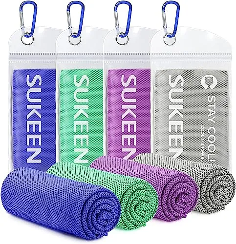 Sukeen Kühltuch Set, kühlendes Handtuch Kühltücher Hals, Handtuch kühlend, Cooling Towel, Kühltücher Sport, Kühlendes Tuch, Eishandtücher für Wandern, Laufen, Tennis, Reisen,