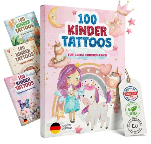 Eulentaler Kindertattoo I 100x hautfreundliche Kindertattoos I Von Pädagogen empfohlen, [Dermatest: Sehr Gut] Made in Germany, I Geburtstagsmitgebsel + Ausmalbilder