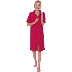 Damen Badekleid Hauskleid Frottee wewofashion 033 Himbeer Gr. 48/50 - Freizeitkleider für Damen, luftiges und leichtes Design für entspannte Tage am Strand oder zuhause.