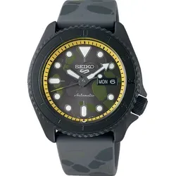 Seiko 5 Sports One Piece Limited Edition Sanji SRPH69K1 - Herrenuhren, exklusive Limited Edition mit einzigartigem Design und robustem Silikonarmband für stilbewusste Fans von One Piece.