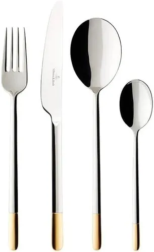 Villeroy & Boch Ella Besteckset teilvergoldet 24-teilig - Hochwertiges 24-teiliges Besteckset mit teilvergoldetem Design, ideal für elegante Tischdekorationen und besondere Anlässe.