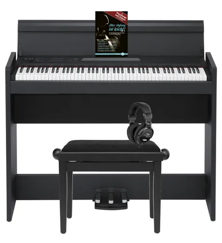 Korg LP-380U BK Digitalpiano Schwarz Set - Erleben Sie detailreiche Klänge und authentische Vintage-Sounds mit diesem hochwertigen Digitalpiano. Inklusive Pianobank, Kopfhörern und Klavierschule für den perfekten Einstieg in die Welt der Musik.