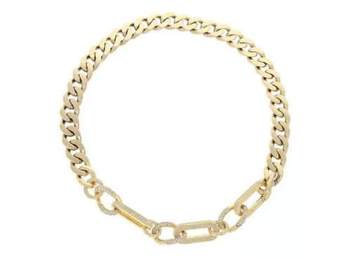 Swarovski Kette mit Anhänger - Ketten mit Anhänger, elegante vergoldete Kette mit 42 cm Länge und Karabinerhakenverschluss für einen stilvollen Look.