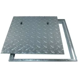 ACO Severin Ahlmann GmbH & Co. KG Erdschacht ACO Schachtabdeckung Fl 2.0 Easy Kanaldeckel Schachtdeckel Rahmen mit Deckelwanne, 2-St., begehbar, für Außen- und Innenbereich silberfarben