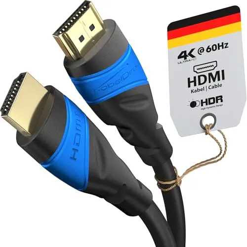 KabelDirekt – 4K HDMI-Kabel – 7,5m – Entwickelt in Deutschland – Für jedes HDMI Kabel Setup (4K@60Hz, High Speed HDMI mit Ethernet, Blu-ray, PS5, Xbox Series, Switch)