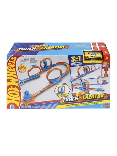 Mattel Hot Wheels Spielset - Dreifach-Looping Traktor - Spielzeug-Traktoren für kreative Rennstrecken. Baue eigene Tracks mit zwei oder drei Loopings für maximale Stunt-Action. Enthält ein Hot Wheels Auto und ein einfaches Schnellstecksystem.