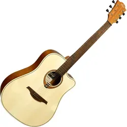 LAG T70DC-NAT Natural - Akustische Gitarre - Tramontane 70 Serie, mit massivem Sitka-Fichten-Deck und edlem Swietenia Mahagoni-Boden, ideal für brillante Klänge und angenehmes Spielgefühl.