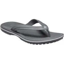 Crocs Unisex Crocband Flip Sandalen, Slate Grey/Smoke, 37/38 EU - Sportliche Sandalen mit Streifen auf der Mittelsohle, angenehmen Massagenoppen und leichtem Croslite-Material für optimalen Komfort.