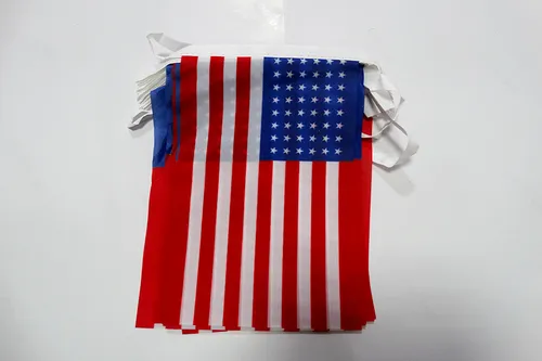 Guirlande 6 mètres 20 Drapeaux USA 48 étoiles 21x15 cm - Drapeau américain avec