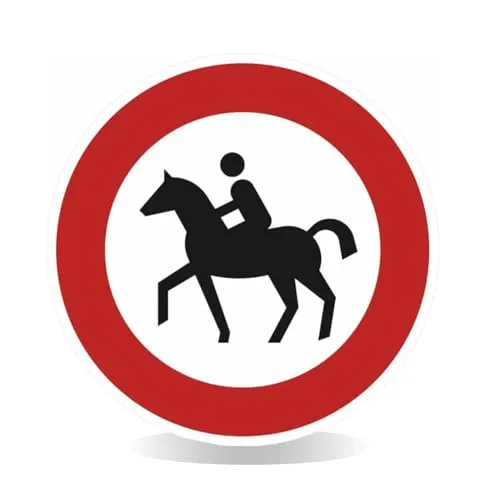 Betriebsausstattung24 Verkehrsschild Für Reiter verboten - 31,5 cm Ø - Aluminium, geprägt - VZ: 258