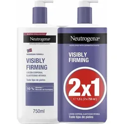 Neutrogena Sichtbar Straffende Lotion 2 x 750 ml - Feuchtigkeitsspendende Lotion für alle Hauttypen, fördert die Elastizität und sorgt für ein strafferes Hautgefühl. Zieht schnell ein und bietet 72 Stunden intensive Feuchtigkeit.